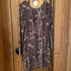 Jennifer Lopez Snake Print Long Sleeve Dress